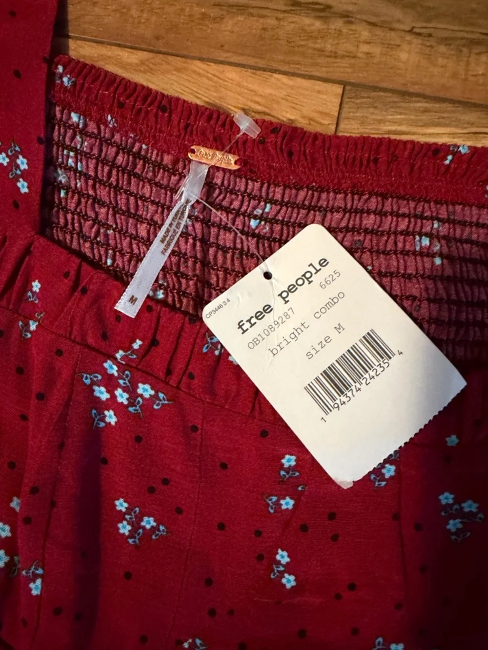 Free People Red Floral Midi Dress